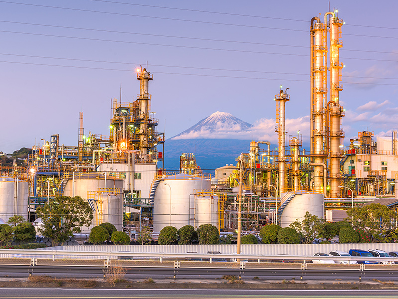 Oil storage tanks